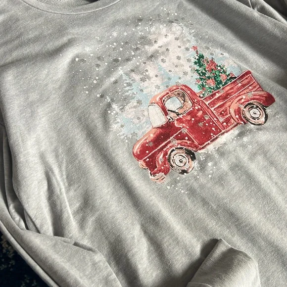 Vintage Christmas Truck cozy sweater - Picture 2 of 5